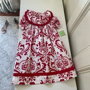 Le Za Me Red & White Dress 4T NWT
